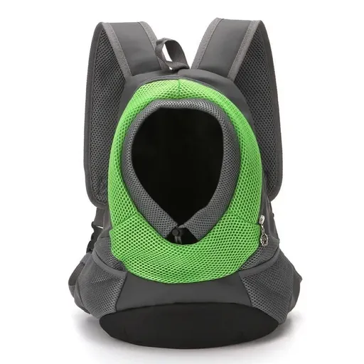 Ventilated Small Pet Carrier Backpack – Hands-Free Nylon Travel Bag with Adjustable Head Opening and Side Pockets, Ideal for Walking, Hiking and Daily Outings with Small Dogs and Cats (S, Green)