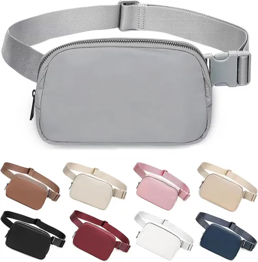 Belt Bag for Women Fanny Pack Dupes, Fashion Crossbody Waist Pack Bag with Adjustable Strap, Everywhere Belt Bag for Travel Outdoors Running Hiking（Grey）