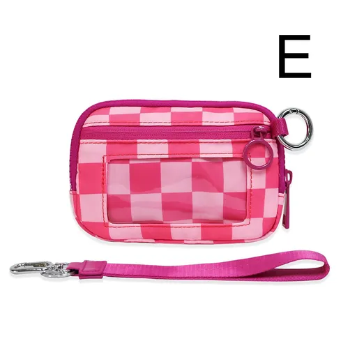 Waterproof Oxford Wristlet Wallet Card Holder with Detachable Wrist Strap, Multi-Pocket Zipper Pouch for Cards, Cash, Keys and Earphones, Ideal for Running, Fitness and Travel (E)