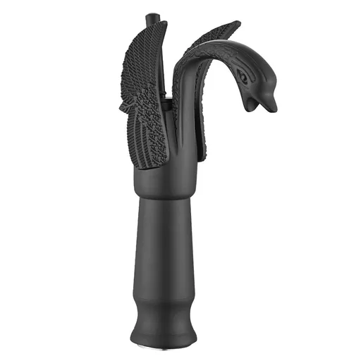 Swan-Shaped Single-Handle Single-Hole Vessel Faucet – Deck-Mounted Bathroom Sink Faucet, Tall Model, Elegant Vanity Faucet - Black - Size 33cm