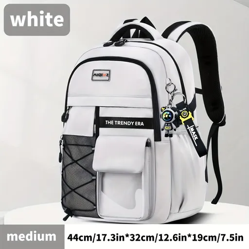 Teenager Backpack Safe Materials Backpack Multiple Compartments Backpack Ample - White - Size 44-32CM