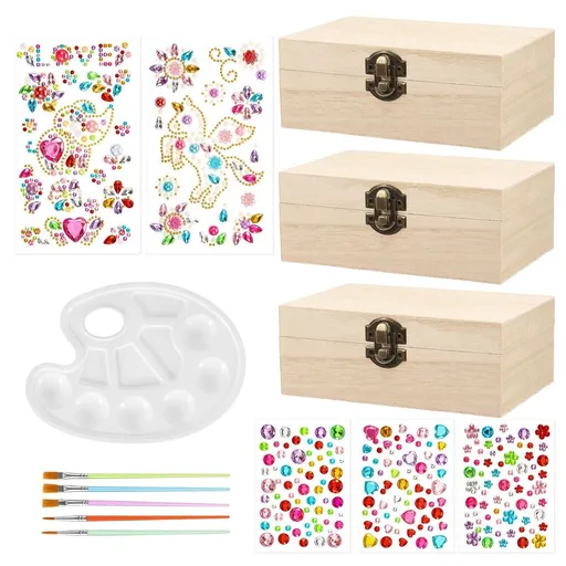 Unfinished Wooden Boxes, Multipurpose Storage Boxes, Safe Premium Wood Material, for Jewelry Keepsake Desk Organization and Present Decor