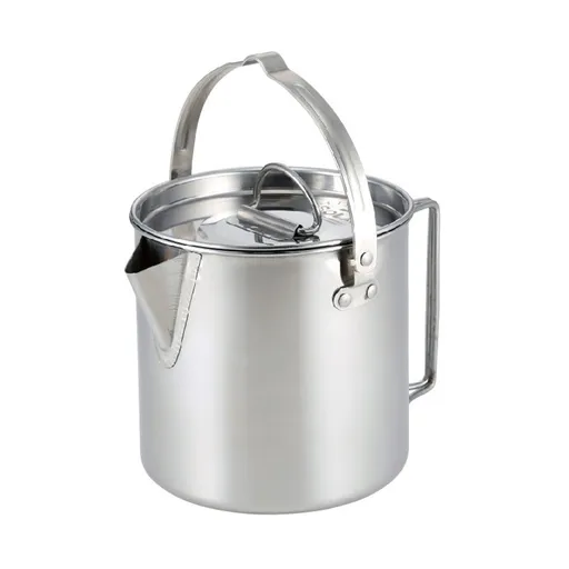 Camping Tea Kettle, PortableCoffee Pot, Outdoors Camping Pot, with Handles and with Lids for Camping Hiking Picnic Camping, Silver