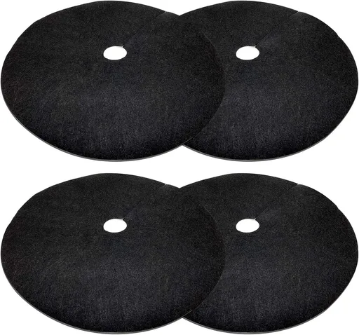 4 Pack 32.3 Inch Non-Woven Tree Mulch Ring - Degradable Tree Protector Mat, Reusable Tree Weed Barrier Mat for Weed Control Root Protection