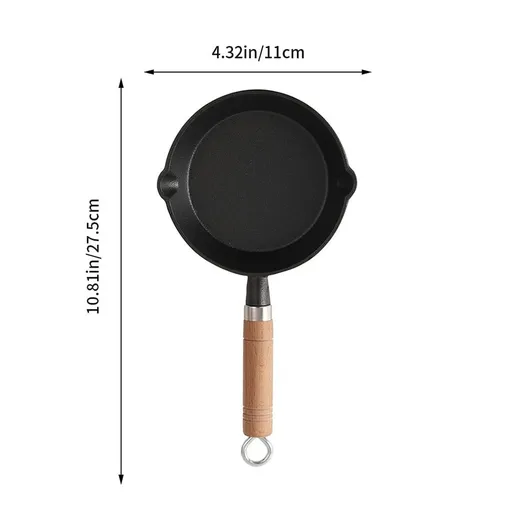 1Set Nonstick Egg Frying Pan Long Handled Oil Skillet with Stove Rack Assorted Colors