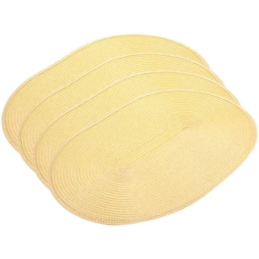 4Pcs Anti Slip Beige Placemat Set Heat Resistant Cutlery Mat for Table