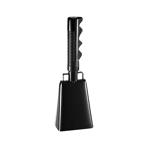 1 Piece 120 dB Brass Cowbell, sports bell with non slip handle and adjustable strap for baseball football events and cheering, Black
