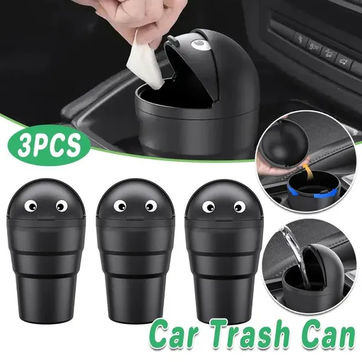 3pcs Car Trash Can Portable Cute Garbage Bin for Car Waste Storage Container