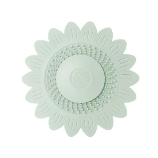 Sunflower Silicone Floor Drain Mat, Anti-Odor, Insect-Proof Sewer Sealing Cover—Green