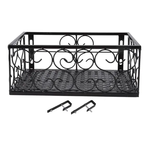 Balcony Flower Pot Stand Thickened Iron Decorative Patio Railing Shelf With Retainers for Windowsill Applicable to 2.5cm/1in Railing