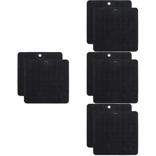 Silicone Kitchen Drying Mats Black Heat Resistant for Home 8Pcs