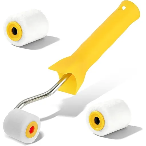 Ultra small roller paint brush bristles, 1-inch mini paint roller+2 roller mini paint brush tools, used for trimming edges