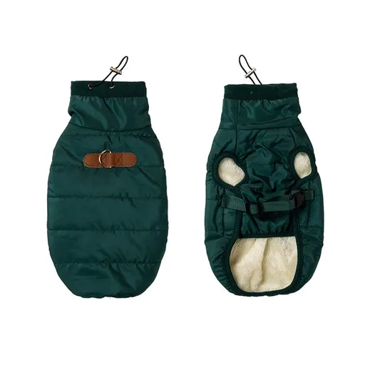 Pet Vest Polyester Warm Coat for Dogs Cats Olive green XL