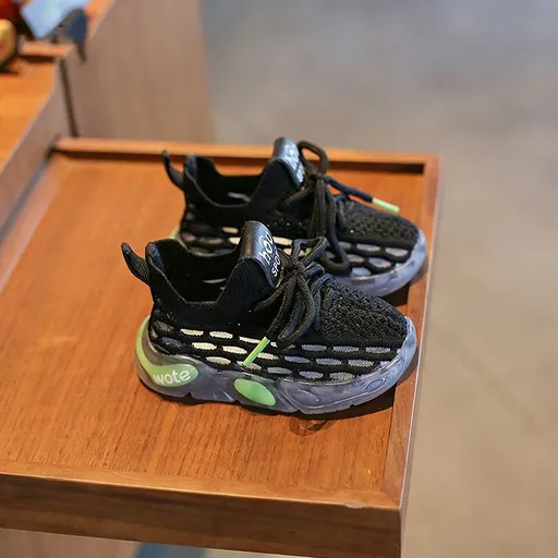 Baby Toddler Sneakers Mesh Knitted Soft Sole Black (summer single net) 27 yards within the length of 17cm
