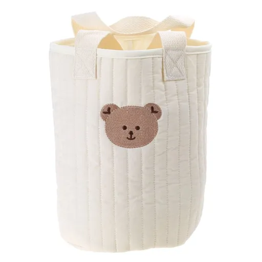 Baby Diaper Bear Storage Basket with Handle Diaper Organizers for Nursery Baby Shower Boys Bag Cotton Basket