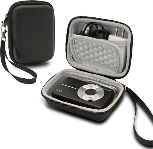 Camera Bags - Camera Bag - Storage Pouch - Storage Box - Carrying and Protective Case for Digital Cameras - Digital Camera Carrying Case - Camera Storage Holder - For Batteries, Cable, Memory Card, Card Reader and Accessories - Black - 12*9*5.5 cm