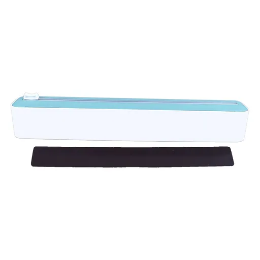 Reusable Cling Film Dispenser Magnetic Refillable Plastic Wrap Dispenser with Cutter Magnetic Stripe White Green