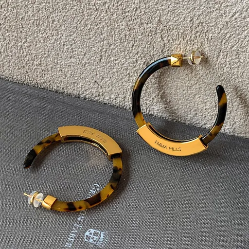 Hoop Earrings for Women Geometry Acrylic Resin Earrings Bohemia Tortoise Shell Earrings Mottled Statement Stud Earrings Fashion Jewelry(Brown)