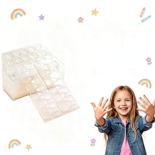 480 Pcs Kids Press On Nail Adhesive Tabs, 12 Sizes Gentle Breathable Double Sided Nail Glue Stickers for Children False Nails Zero Nail Damage