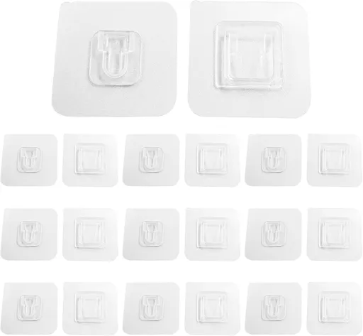 30 Pair Double Sided Adhesive Hooks Wall Adhesive Hooks Wall Hanger Holder Utility Wall Hooks for Bathroom Kitchen Office Hanging
