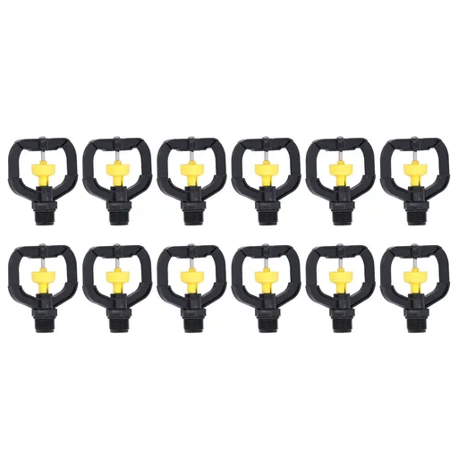12pcs Rotating Irrigation Sprinkler Plastic Spray Nozzle with G1/2 Male Thread for Garden Yard Lawn