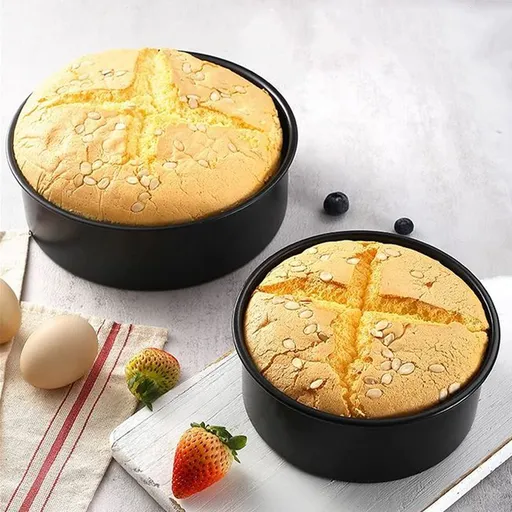 3 Pack black Cake Pan, mini cake pan, round aluminum cake pan, used for family gatherings to bake mini cake pizza, quiche (4 Inch)