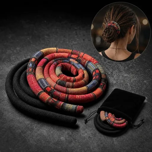 2 Pcs Spiral Lock Hair Tie Accessory, 2 Colors Bendable Hair Tie with 1 Storage Bag for Holding Hair and Locs Beautifully and Elegantly