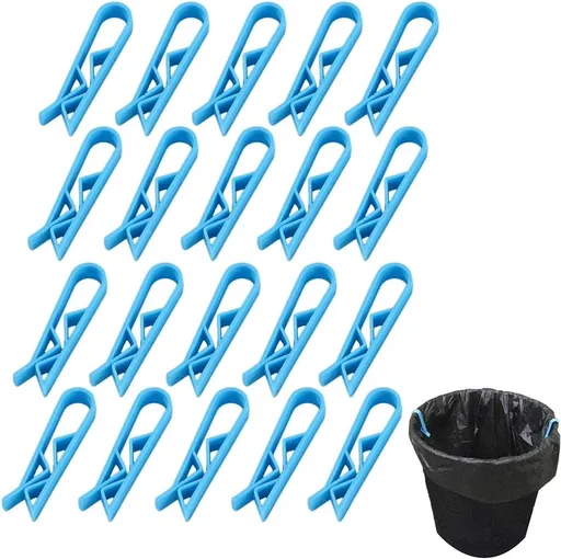 Trash Can Clips - 10 Pieces - Garbage Bag Grip - Garbage Bag Holder - Fixing Clips - Trash Can Fixation Clips - Waste Bag Clip Holder - Storage Clip - Anti-Slip Holder - For Garbage Bag - Garbage Bag Clamp - With Garbage Bag Closure Function - Plasti