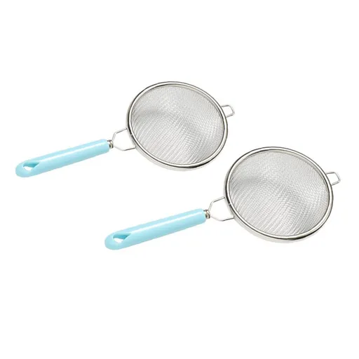 Mesh Strainer, Stainless Steel, Mesh Sieve with Insulated Handle, Sifter for Rice, Quinoa, Coffee and Tea-2pcs