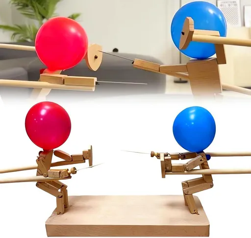 Dueling man, bamboo stick man, battle toy, balloon head, table, advanced two person handmade material