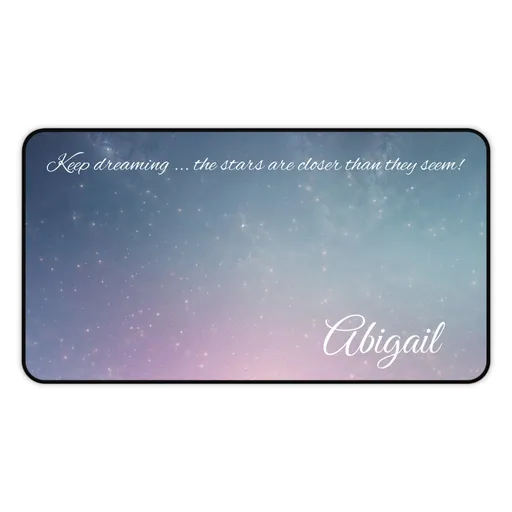 Story Nest Books Custom Name Galaxy Desk Mat Starry Quote Personalized Mouse Pad Celestial Office Decor Gift For Her 3 Sizes - 12" Ã— 22"
