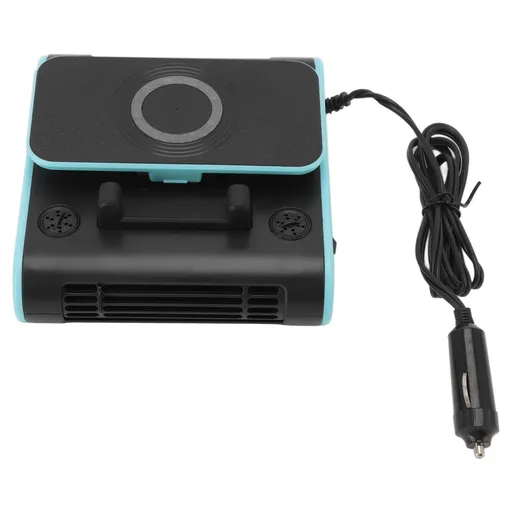 4 in 1 Car Fan ABS 5V Multifunctional Wireless Charger Scented Piece Car Temporary Parking Number Plate Phone Bracket 24V