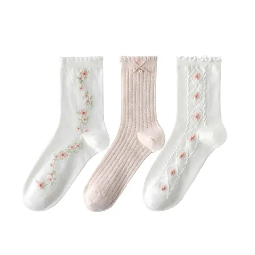Cute Woman Socks Soft lace Breathable School Socks Fruit Ruffles Cartoon Mother’s Day, Christmas Gifts or stocking stuffer