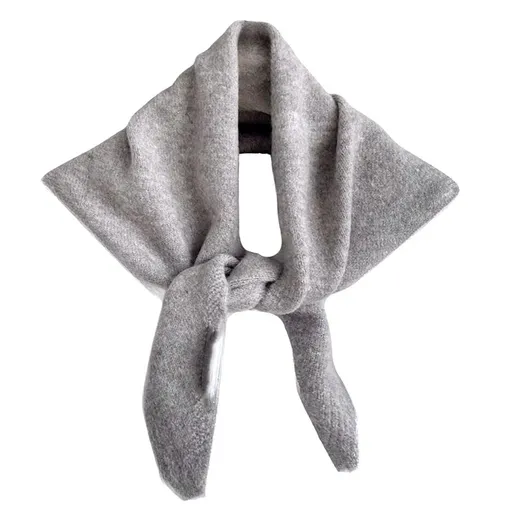Wool Knitted Triangle Scarf for Women Head Scarf Girl Aesthetic Accessories Streetwear Triangle Shawl (gray)