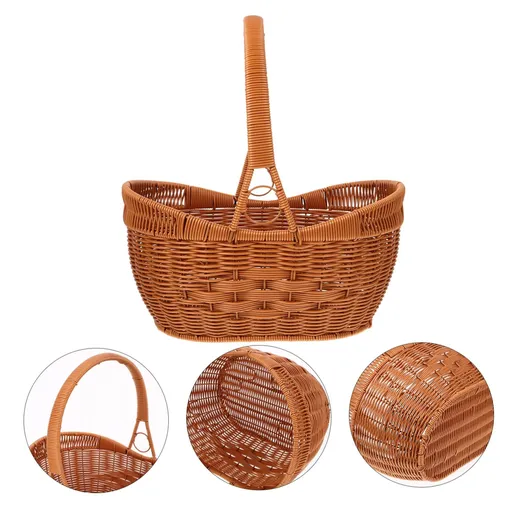 Eggs Basket Wicker Picnic Basket Egg Hunt Basket Rattan Fruit Basket Wicker Flower Basket Egg Gathring Basket Picnic