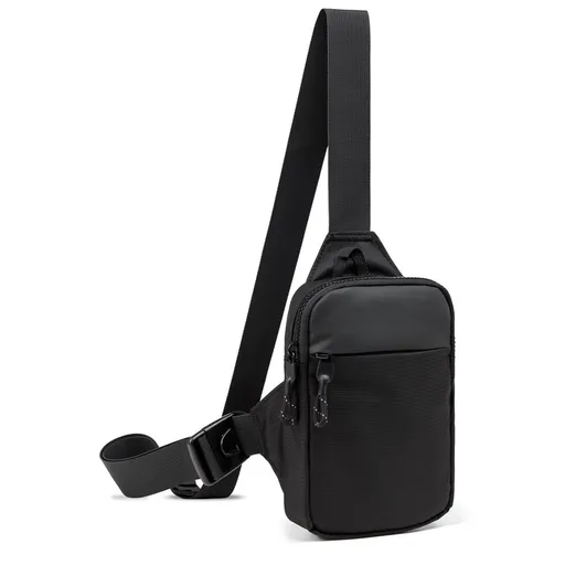 Mini Sling Bag for Men Women, Small Crossbody Casual Utility Chest Phone Bag for Travel Workout（Black）