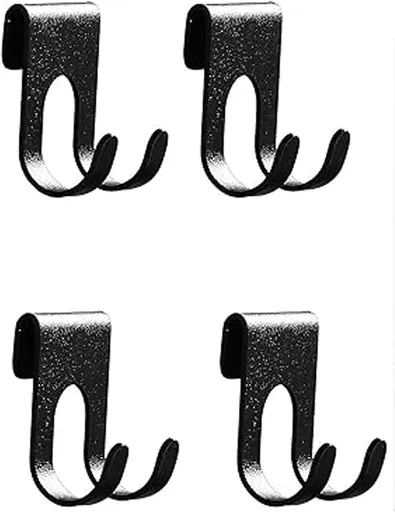 Suction Cup Hooks for Hanging Bath Sponges Towels and Razors 4 Pack Black