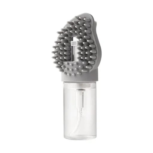 Grey Pet Shampoo Brush Silicone Foaming Massage Comb Dog Cat Bathing Grooming Tool