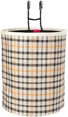 Removable Bicycle Handlebar Basket for Shopping and Daily Carrying, Lightweight Front Storage Basket for City Bikes, Beige and Black