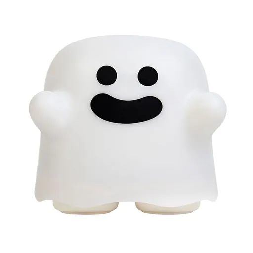 Cute Ghost Night Light Stepless Dimming USB Rechargeable Mini Kids Bedside Lamp Table Decoration for Nursery Bedroom Dorm Smile