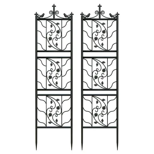 2pcs Metal Garden Trellis Fence for Climbing Plants and Rose Support