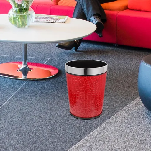 Red Garbage Can,5L Wastebasket, Garbage Bin, Trash Can for Bathroom, Bedroom, and Kids Room - Small Bathroom Trash Can