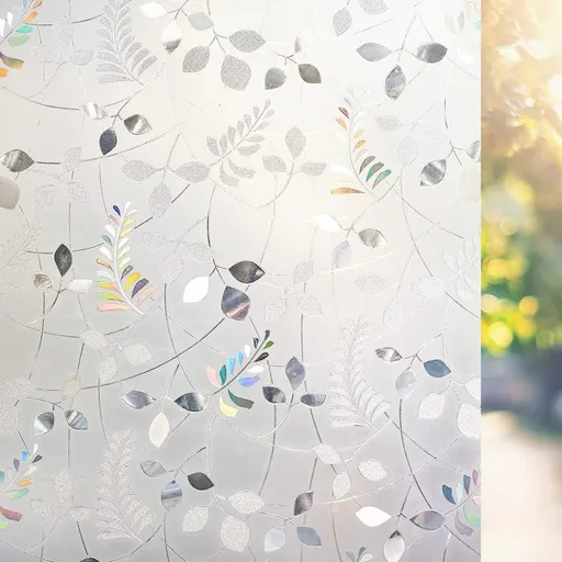 Window Privacy Film 3D Decorative Colorful Glass ，Privacy Frosted Covering for Home Sliding Door(7.8In. by39.3In)