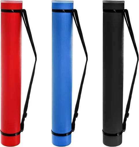 3 Packs Extendable Poster Tube, 25" to 42.5" Waterproof Blueprint Holder with Strap, Portable Telescoping Carrying Case Lid for Maps, Art and Drawings, Round Storage Container Document