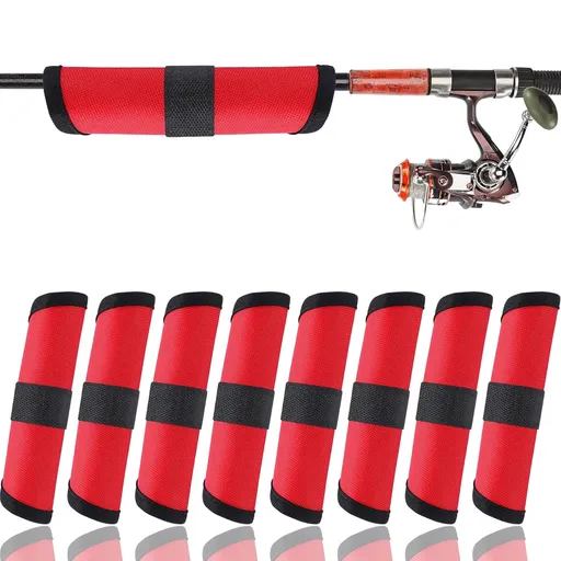 8 Pack Fishing Lure Covers Bait Gloves Lure Shield Wrap Fishing Hook Cover Easily See Bait Storage Protector Guard to Keep Fishermen Safe for Rod（red）