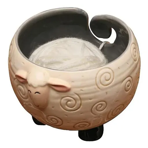 Ceramic Yarn Bowl for Knitting Holds Yarn Ball 15cm x 11cm