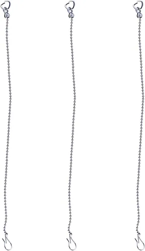 3 Pack Universal Toilet Flapper Chain Replacement Kit,Stainless steel,Including 12-Inch Chain,Hook,Ring