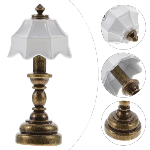 Miniature Lamp Dollhouse 2 Pcs Dollhouse Lamp 1 12 Scale, Dollhouse Mini Desk Lamp, Dollhouse Bedside Table LED Lamp Model