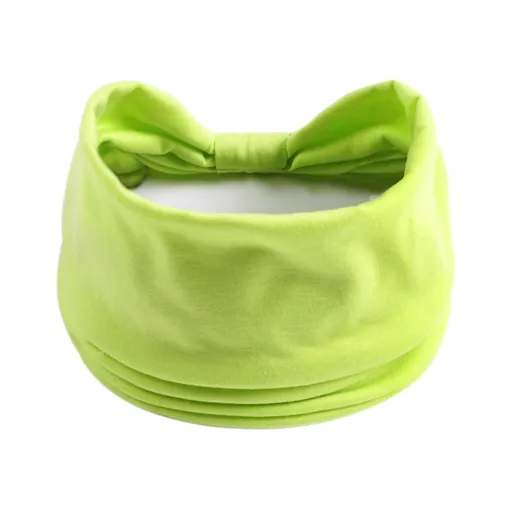 Wide Stretchy Headband for Adults Sports Hair Band for Yoga Running Fitness Workout - Fluorescent green