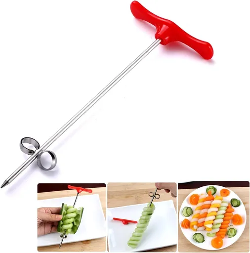 Vegetable Cutter Manual Spiral Cutter 20 Pieces for Potato Carrot Cucumber Salad